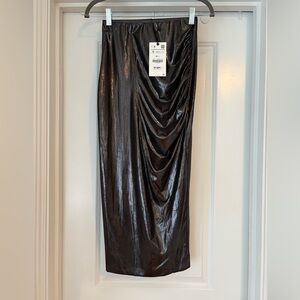Zara Shimmering Black Pencil Skirt